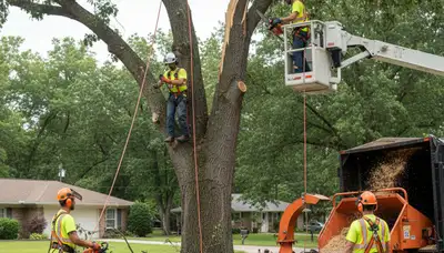 Austin, TX emergency tree service crew removing a fallen tree after storm damage