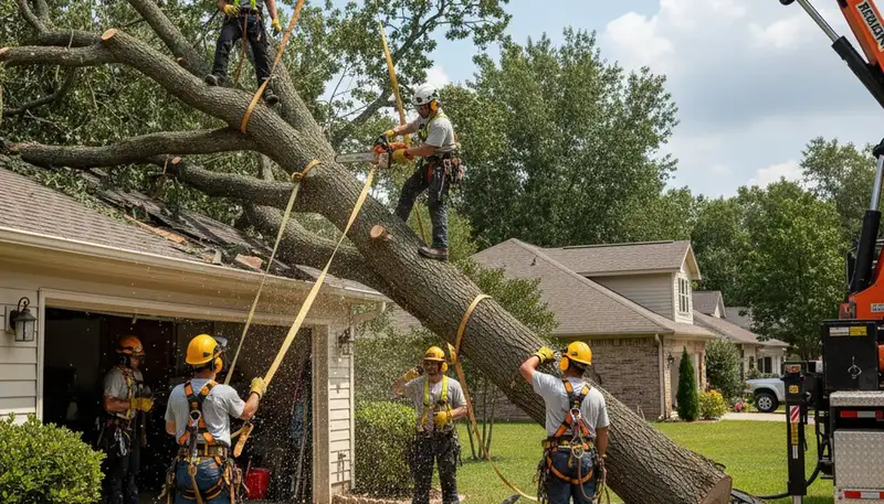 Austin, TX emergency tree service crew responding to storm damage and fallen trees