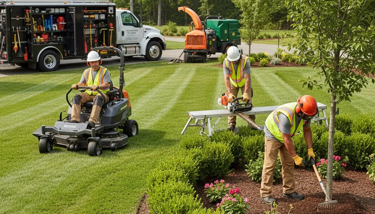Austin, TX tree service team providing professional landscaping and tree care for local properties