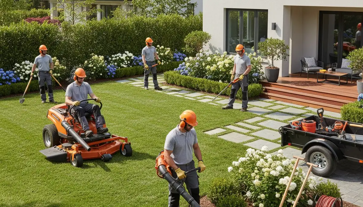 Austin, TX tree service crew providing landscaping and arbor care for local properties
