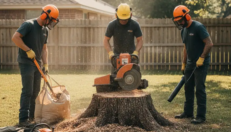 Austin stump removal by Arbor Tree Care clearing a yard stump in Austin, TX