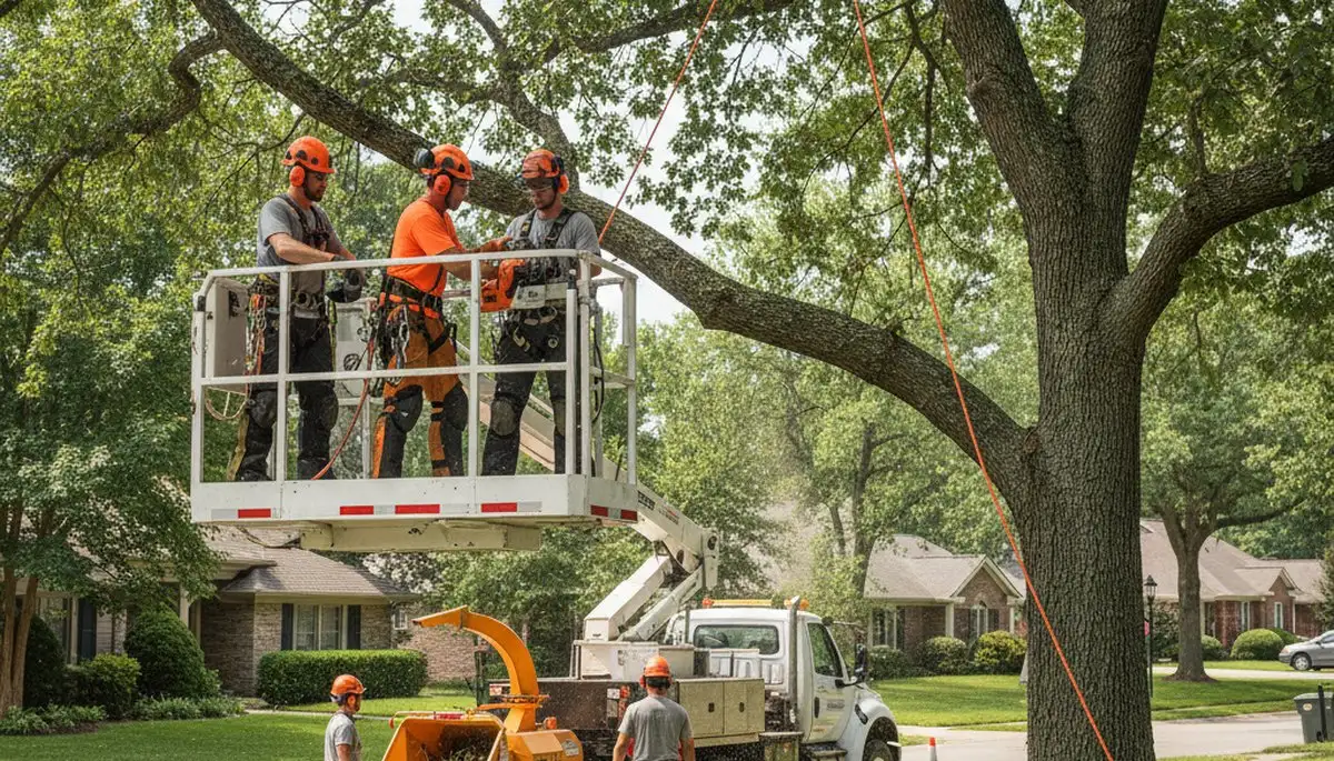 Austin, TX tree removal crew safely removing a hazardous tree for Arbor Tree Care