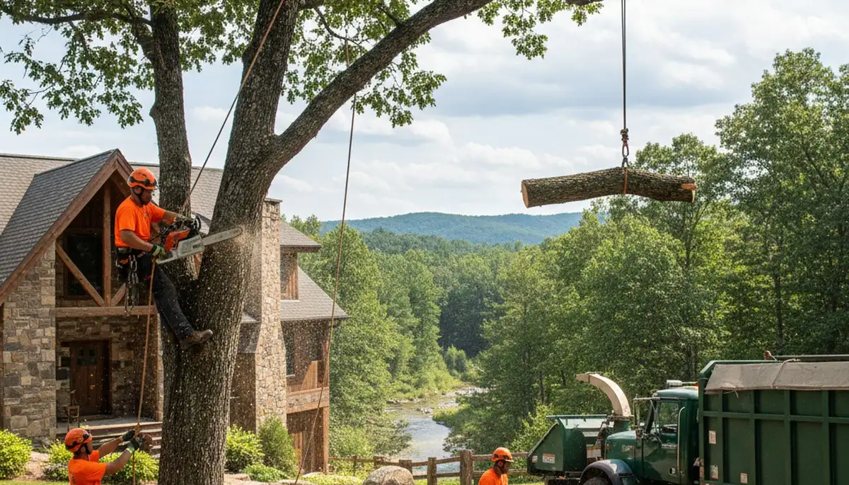 Tree service crew in Austin, TX providing professional tree trimming and removal for homes and businesses