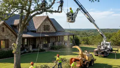 Austin, TX tree service crew providing professional tree care and removal for local properties