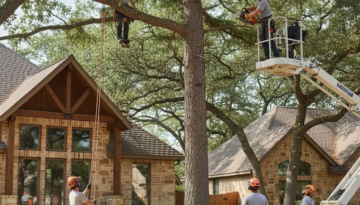 Tree service crew in Austin, TX providing professional tree care and removal for local properties