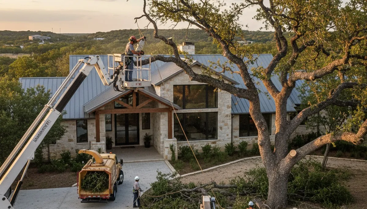 Austin, TX tree service crew providing professional tree trimming and removal for homes and businesses