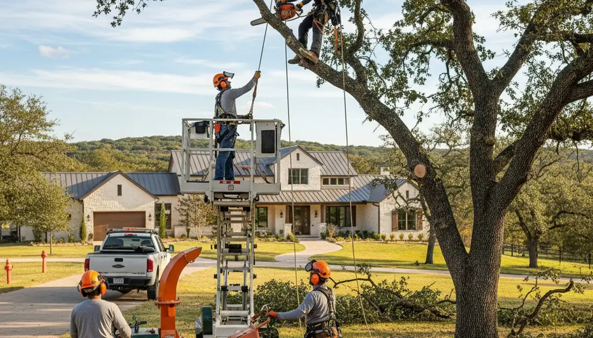 Tree service crew in Austin, TX providing professional arbor care and tree removal services