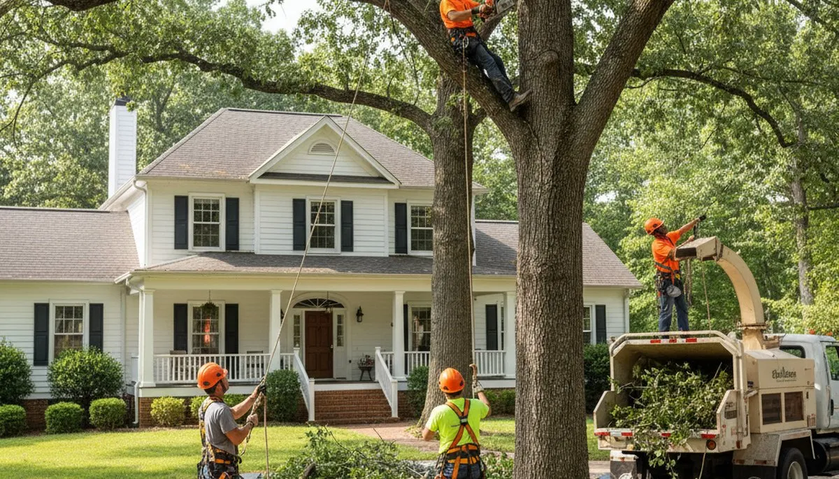 Austin, TX tree service crew providing professional tree care and removal for local properties
