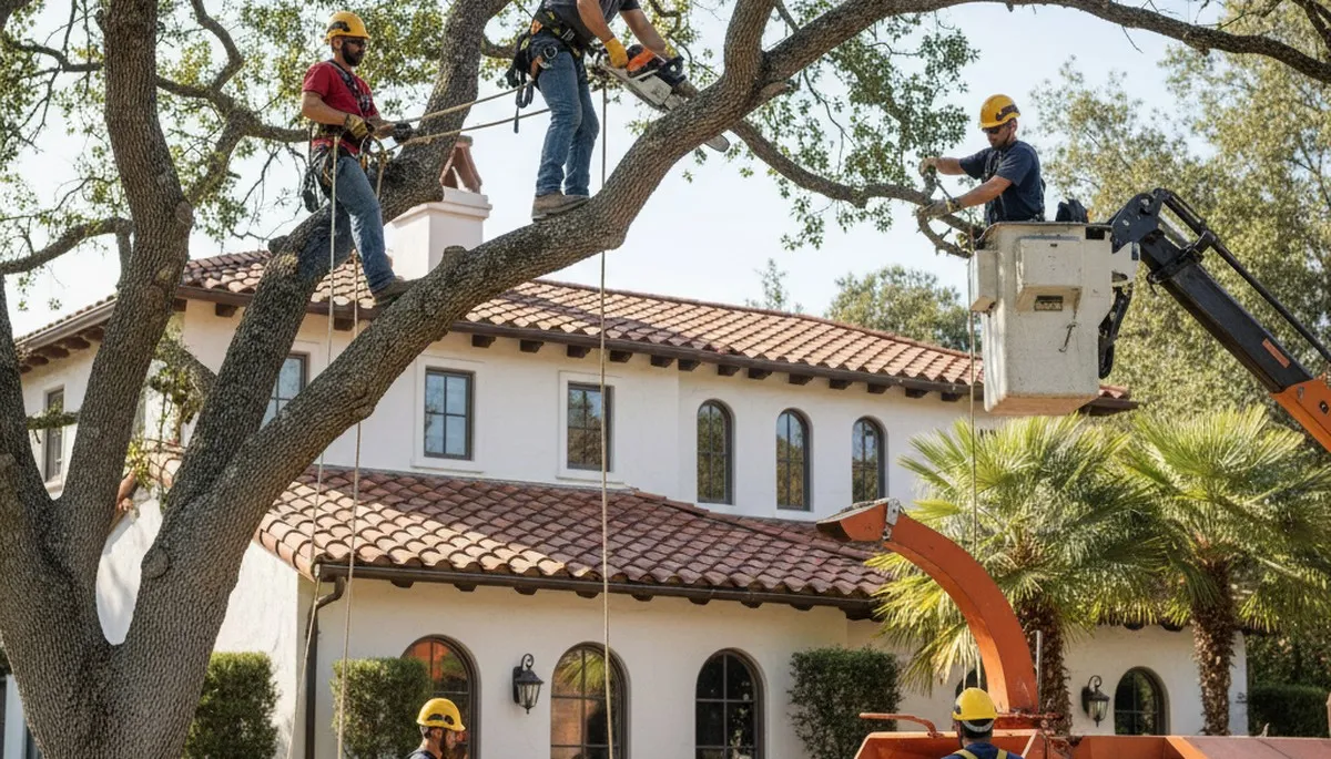 Tree service crew in Austin, TX providing professional tree care and removal for local properties
