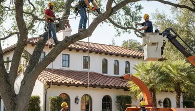 Tree service crew in Austin, TX providing professional tree care and removal for local properties