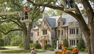 Austin, TX tree service crew providing professional tree trimming and removal for local properties