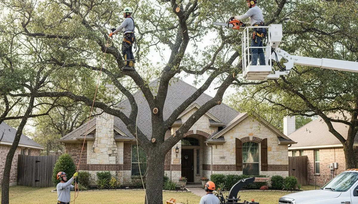 Austin, TX tree service crew handling professional tree care for residential and commercial properties