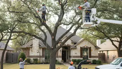 Austin, TX tree service crew handling professional tree care for residential and commercial properties