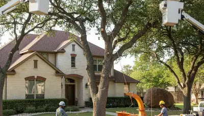 Austin TX tree service crew providing professional tree trimming and removal for local homeowners