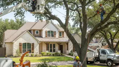 Tree service crew in Austin, TX providing professional arbor care and tree removal services