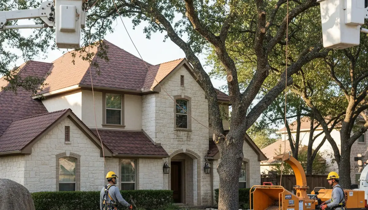 Tree service crew in Austin, TX providing professional tree care and removal for local properties