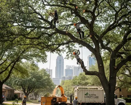 Tree trimming service in Austin, TX for dense canopy maintenance